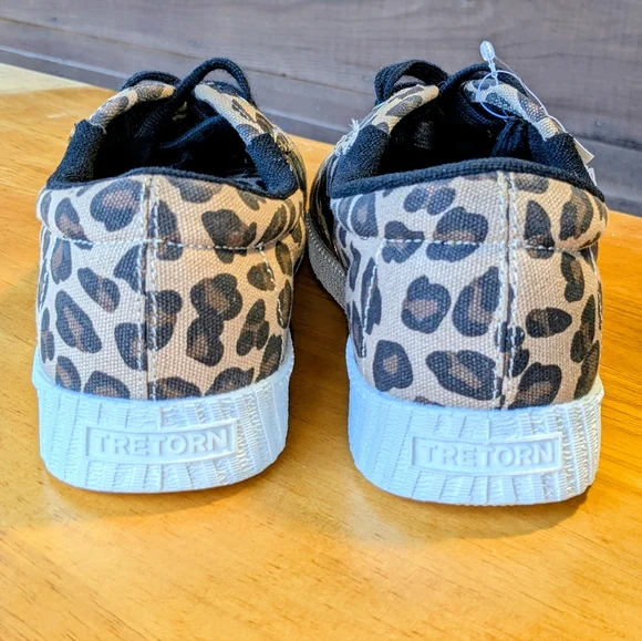 NWT Tretorn Nylite Plus Canvas Sneakers Shoes Leopard Animal Print Womens 9M - Picture 6 of 13